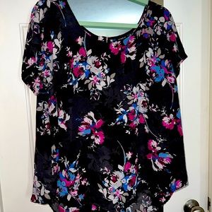 Black Floral Torrid Blouse